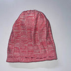 Vintage knitted orange reversible beanie hat