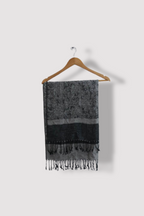VINTAGE BLACK & WHITE PAISLEY PASHMINA SCARF