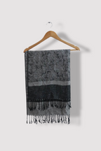 VINTAGE BLACK & WHITE PAISLEY PASHMINA SCARF