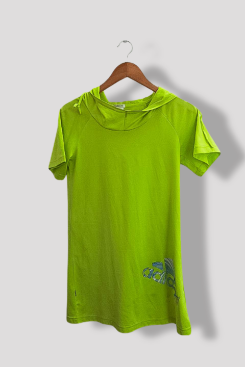 Vintage womens Adidas Climalite mint green short sleeve hoodie size 10