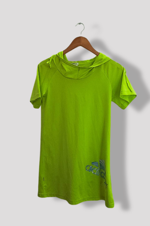 Vintage womens Adidas Climalite mint green short sleeve hoodie size 10