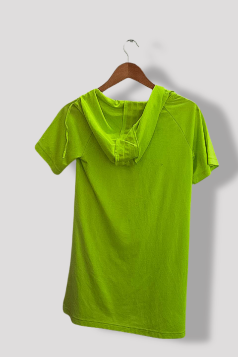 Vintage womens Adidas Climalite mint green short sleeve hoodie size 10