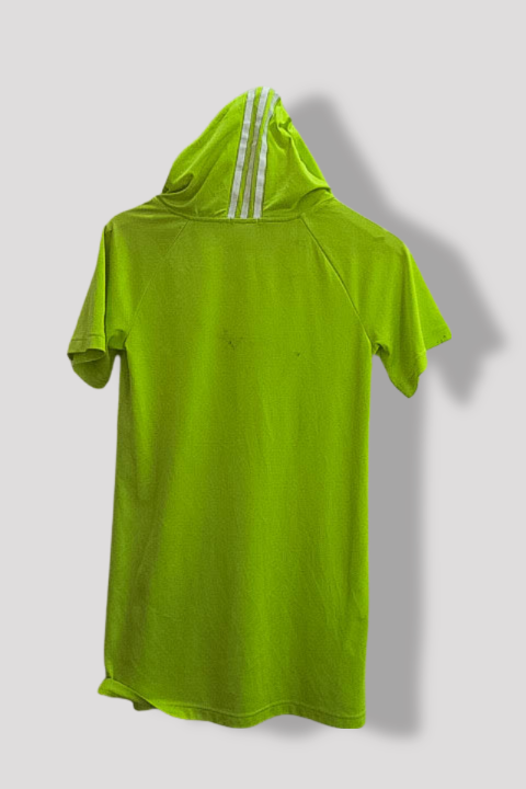 Vintage womens Adidas Climalite mint green short sleeve hoodie size 10