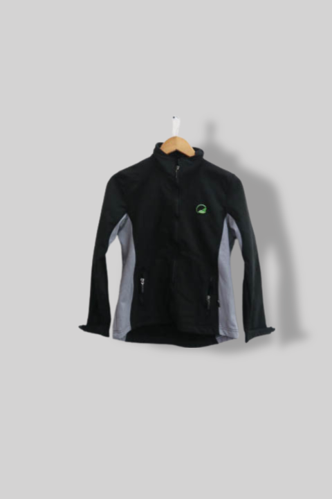 Vintage Black Windbreaker full zip large jacket