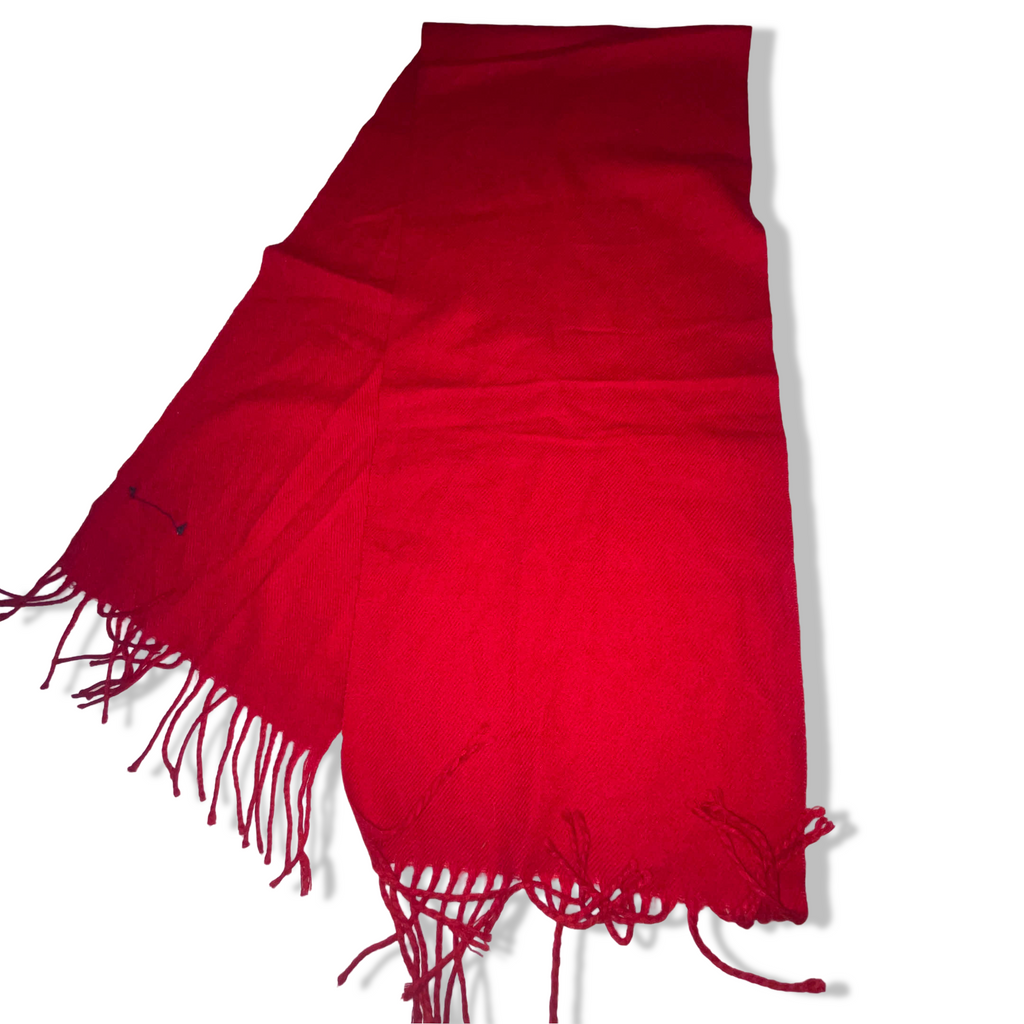Vintage Women's Red Cashmere Royal Rossi scarf L58 W 13| SKU 3738