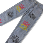 Vintage Almiri stone Volcom graphics print mens blue jeans trouser|L 36 W26|3706