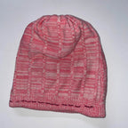 Vintage knitted orange reversible beanie hat