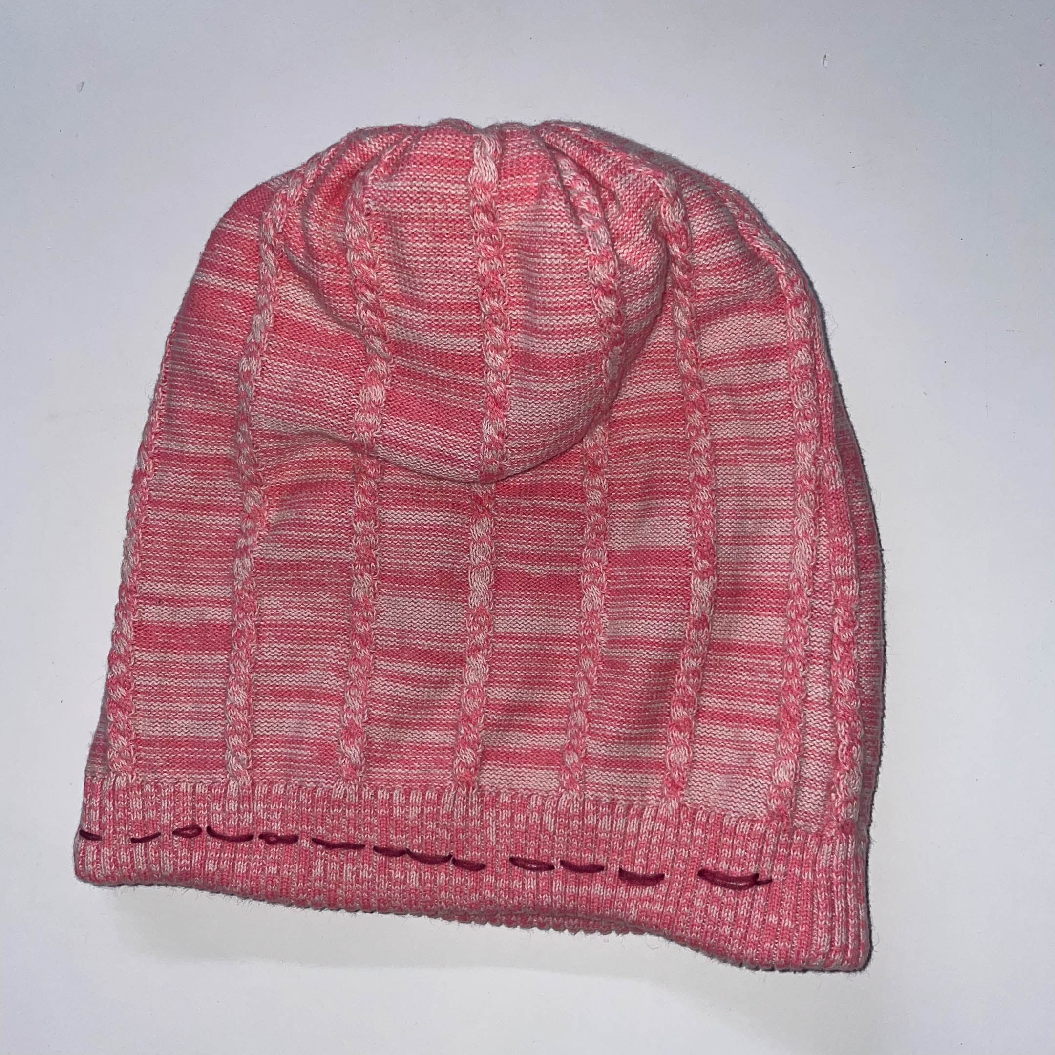 Vintage knitted orange reversible beanie hat