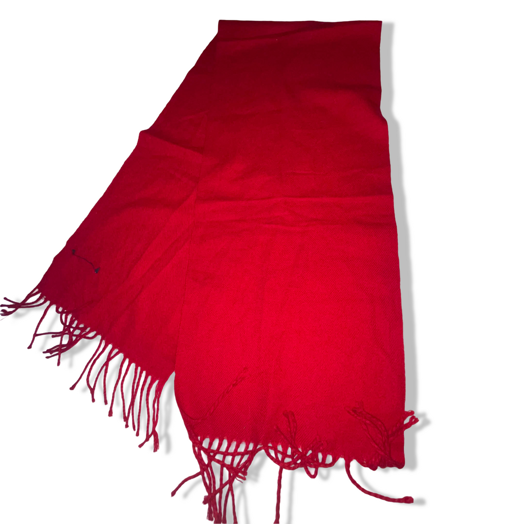 Vintage Women's Red Cashmere Royal Rossi scarf L58 W 13| SKU 3738