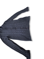Vintage George grey cable knitted small hoodie cardigan