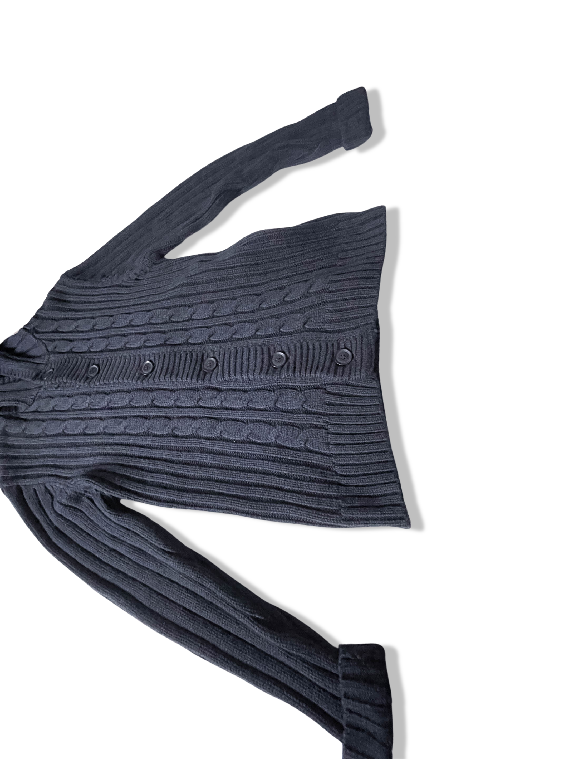 Vintage George grey cable knitted small hoodie cardigan