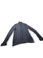 Vintage George grey cable knitted small hoodie cardigan