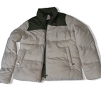 Women's Relax & Renew Cream/Green puffer padded Irish  full zip jacket 10|SKU 3739