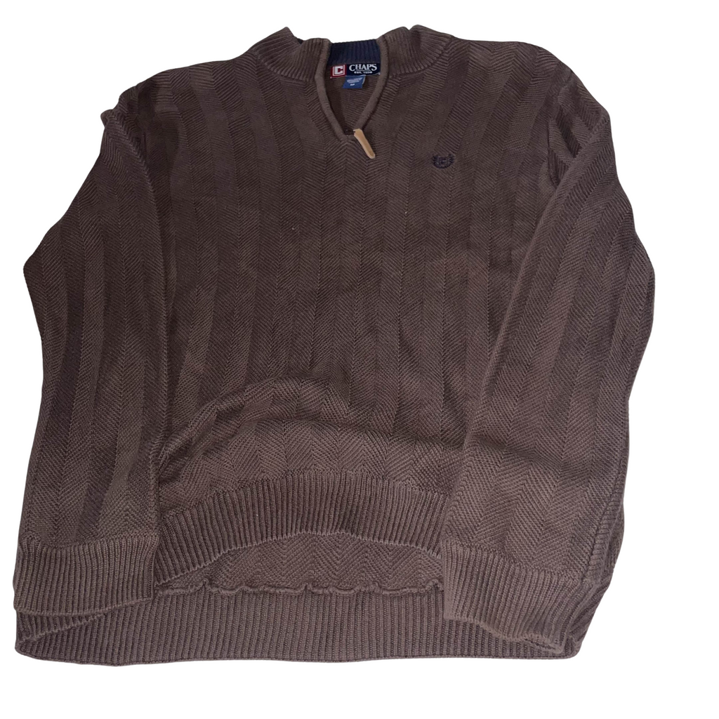 Vintage Chaps brown medium knitted 1/4 zip up sweater