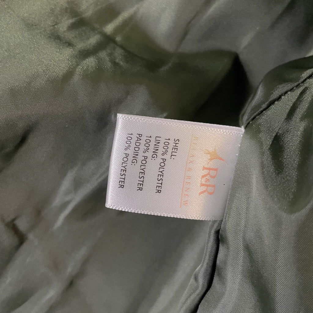 Women's Relax & Renew Cream/Green puffer padded Irish  full zip jacket 10|SKU 3739