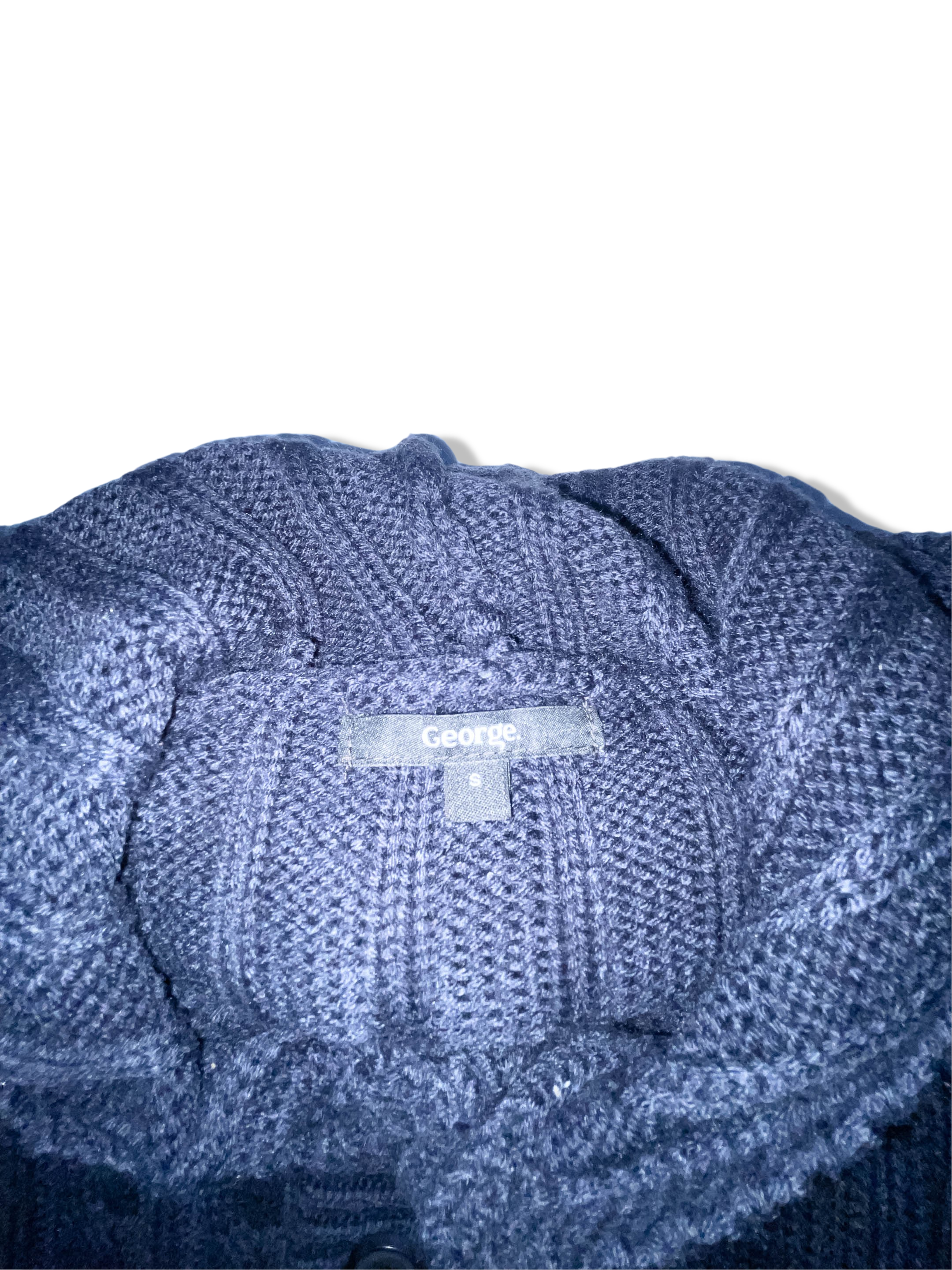 Vintage George grey cable knitted small hoodie cardigan