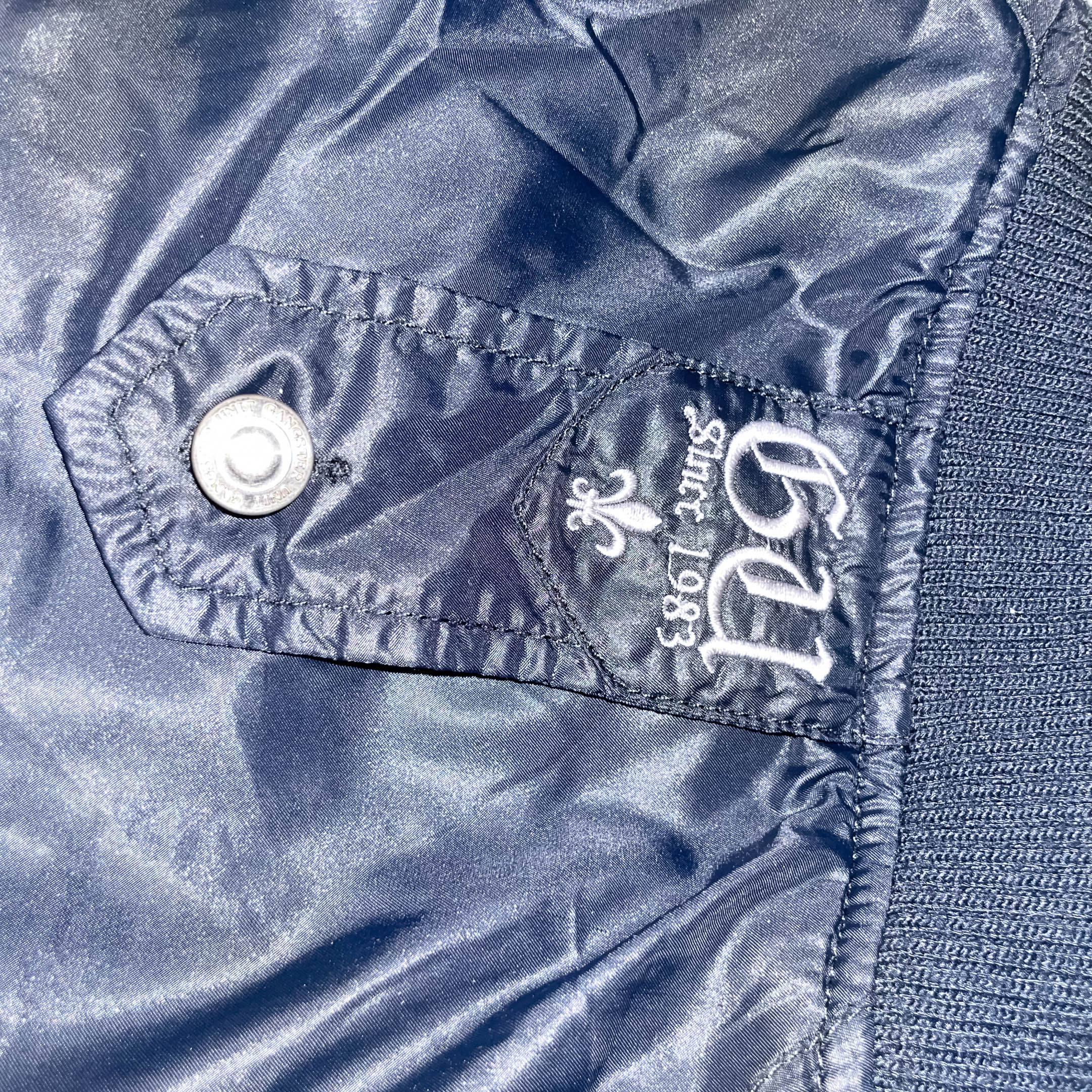 Vintage Gangster Unit since 1983 black medium full zip up leather jacket