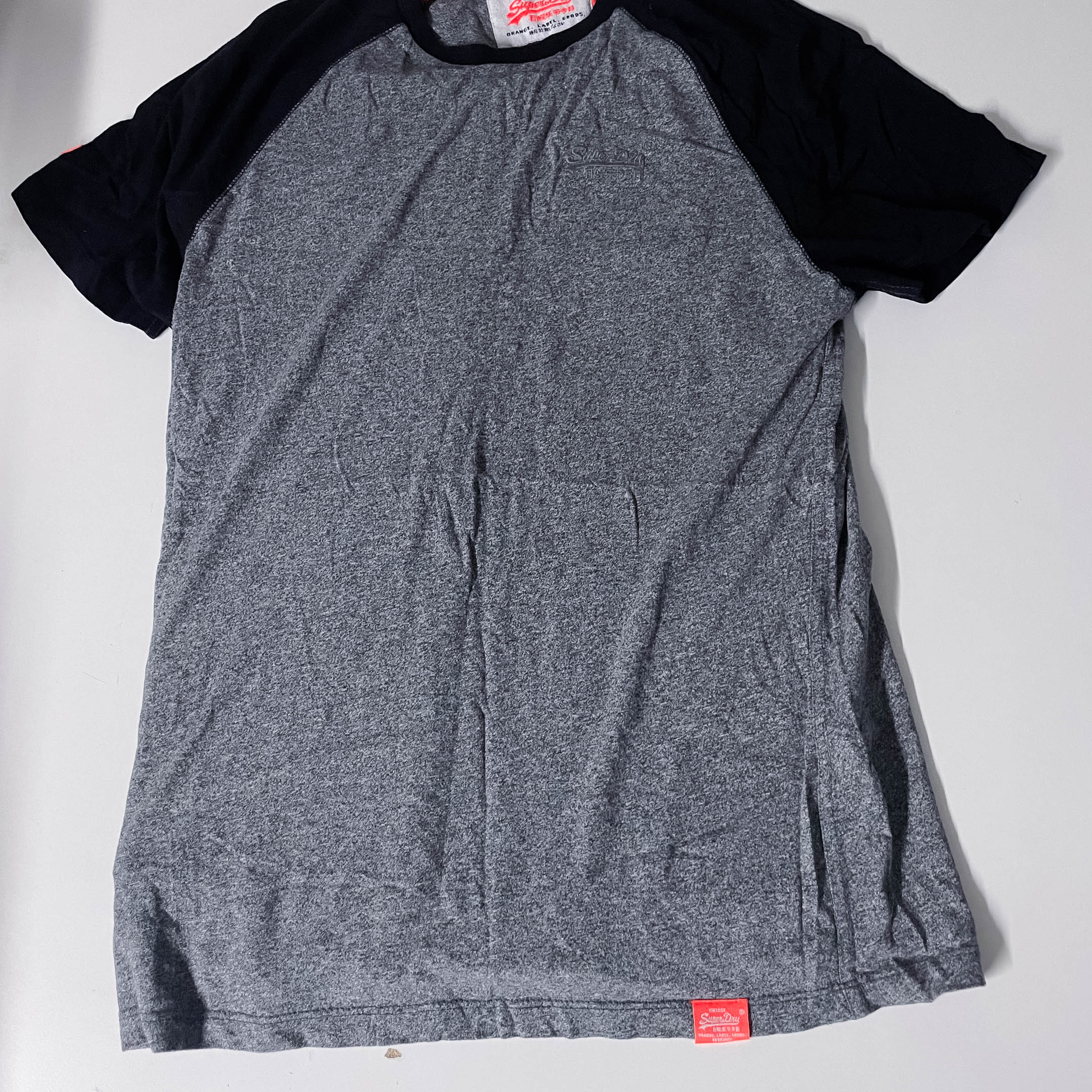 Vintage Superdry grey colorblock medium mens round neck tees