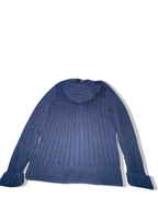 Vintage George grey cable knitted small hoodie cardigan