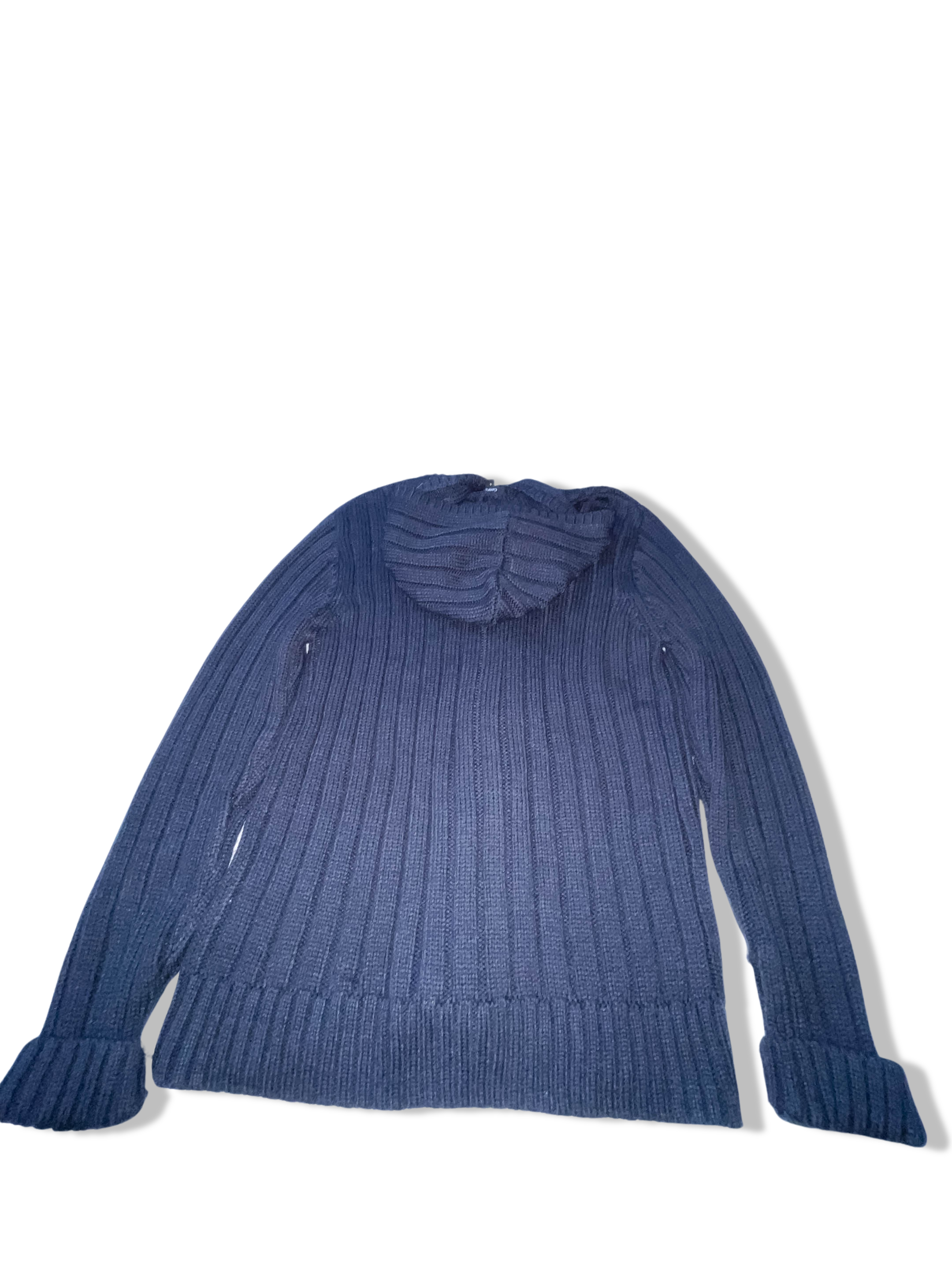 Vintage George grey cable knitted small hoodie cardigan