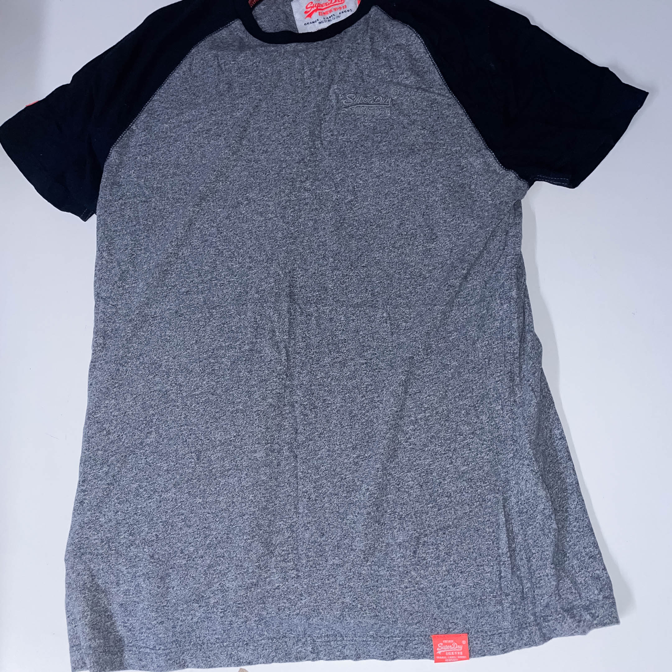 Vintage Superdry grey colorblock medium mens round neck tees
