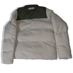 Women's Relax & Renew Cream/Green puffer padded Irish  full zip jacket 10|SKU 3739