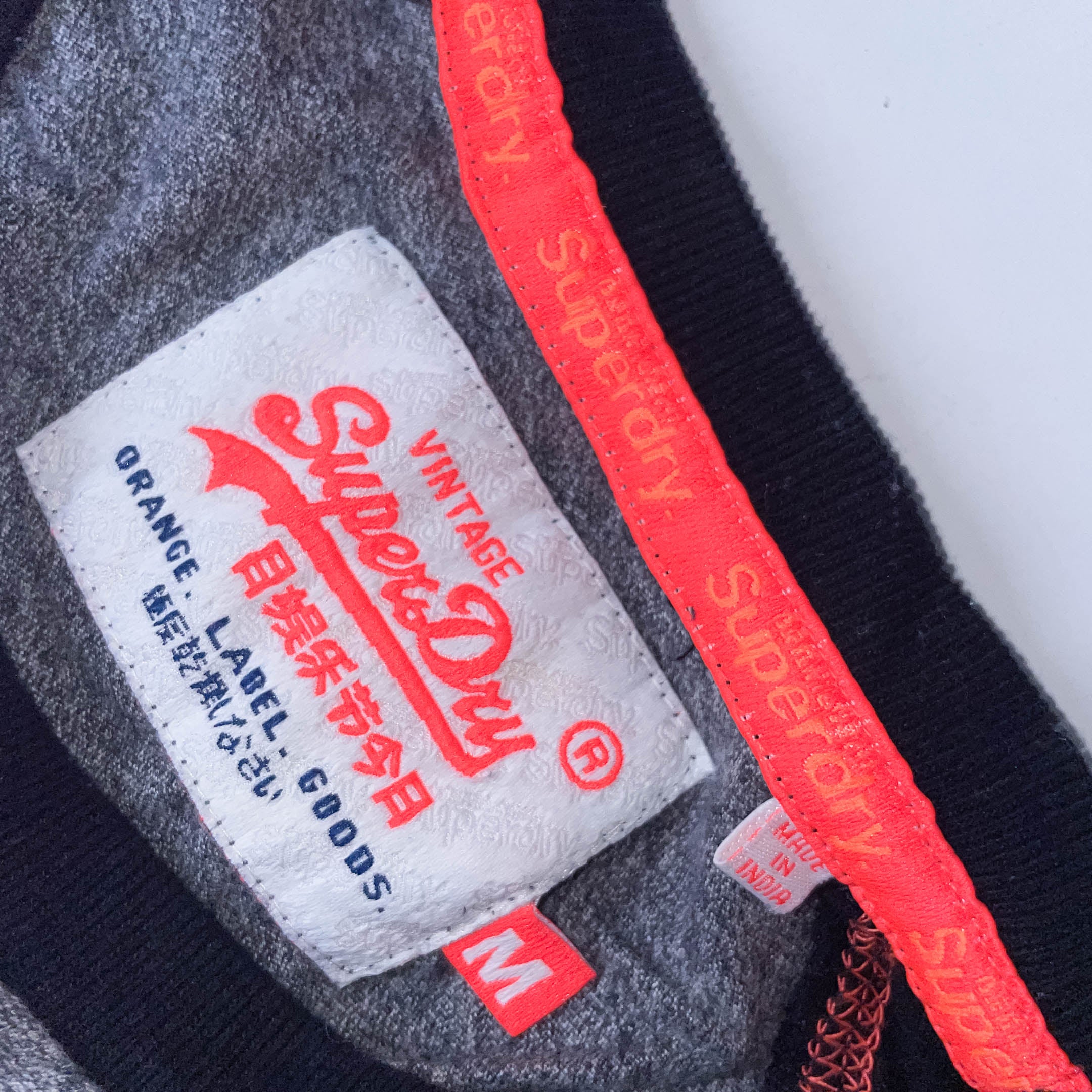 Vintage Superdry grey colorblock medium mens round neck tees