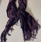 Vintage women's purple cotton floral print scarf L 64 W 36| SKU 3740