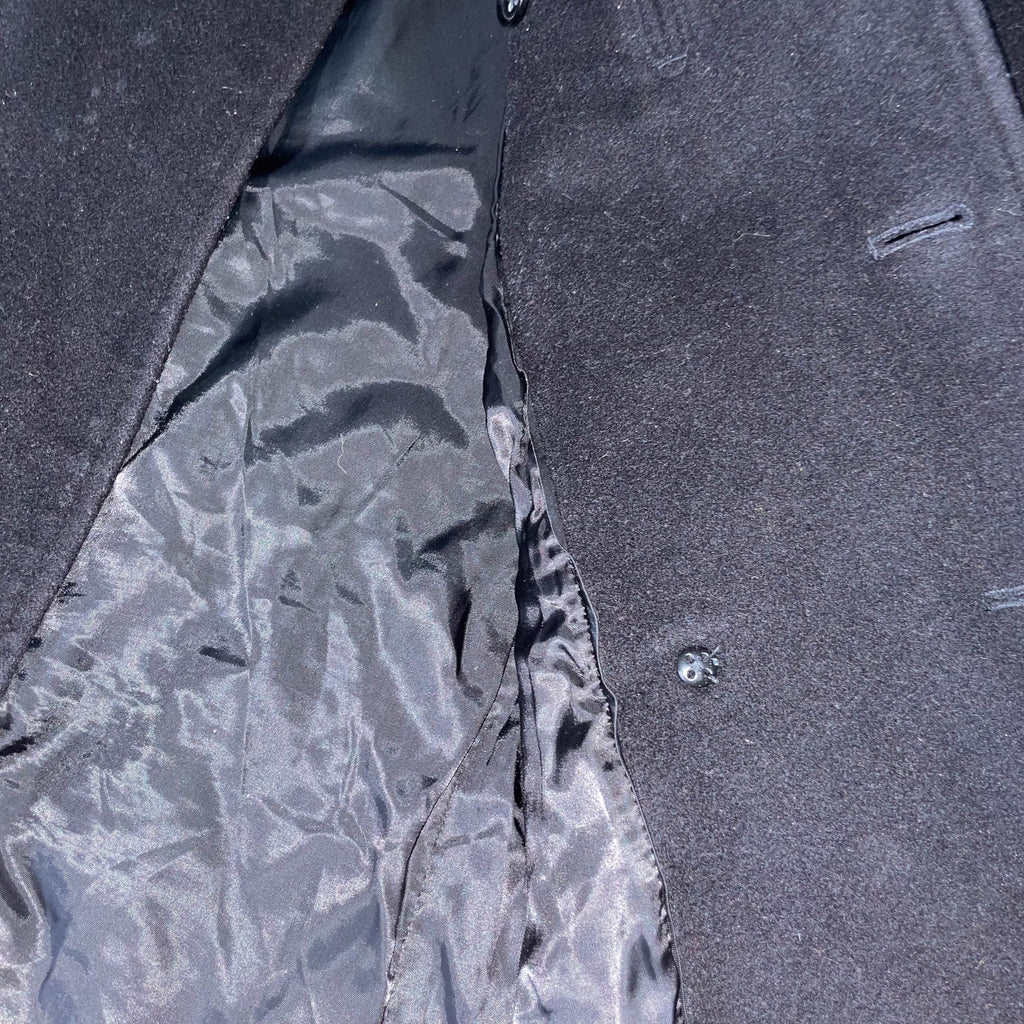 Men's Banana Republic wool double button breasted black trench coat in XL| 3697