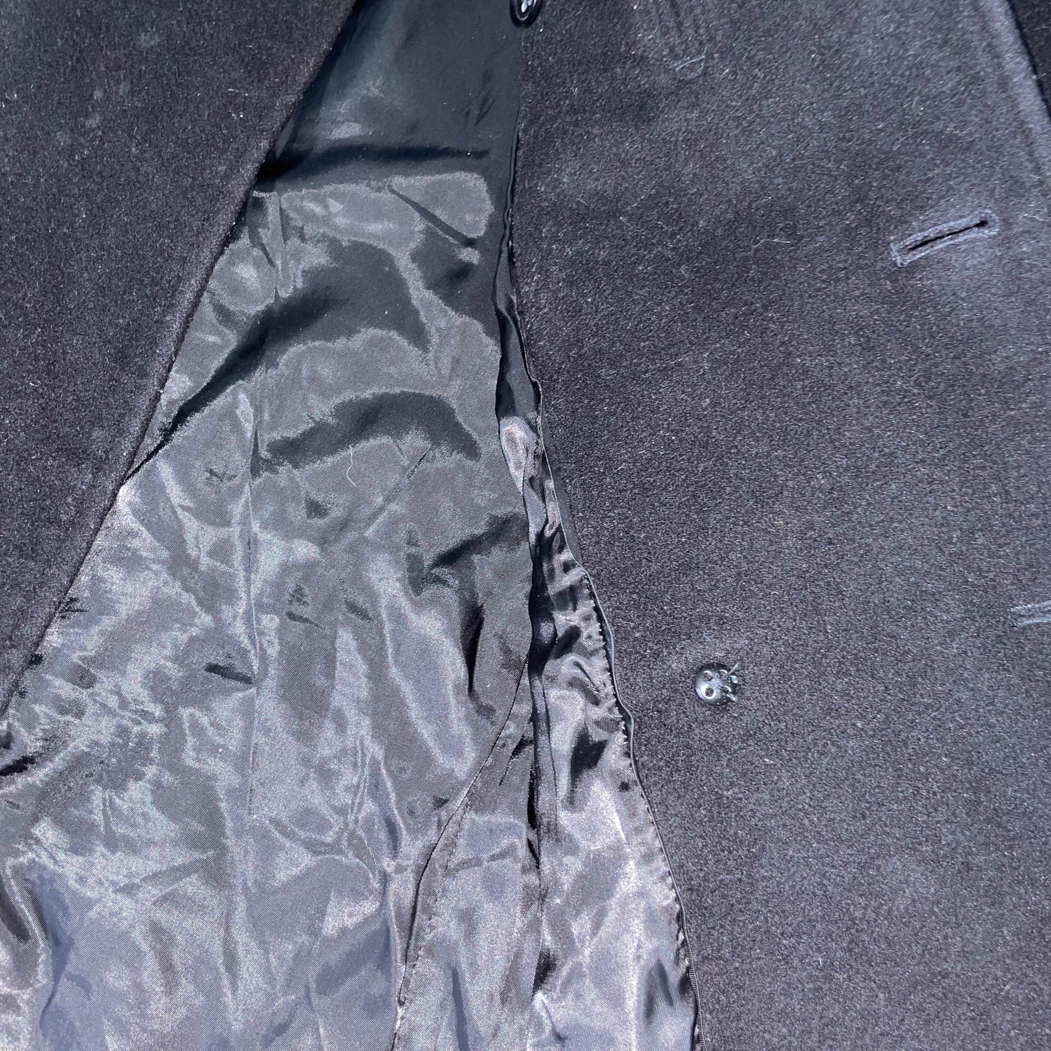 Men's Banana Republic wool double button breasted black trench coat in XL| 3697