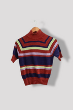 Vintage Zara multi stripped high neck womens knited small sweatshirt
