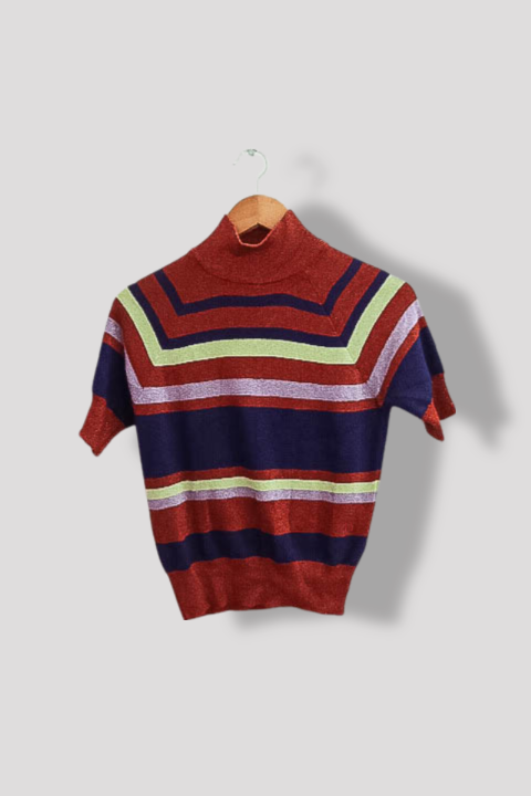 Vintage Zara multi stripped high neck womens knited small sweatshirt