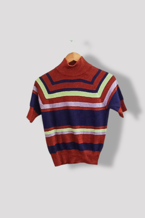 Vintage Zara multi stripped high neck womens knited small sweatshirt