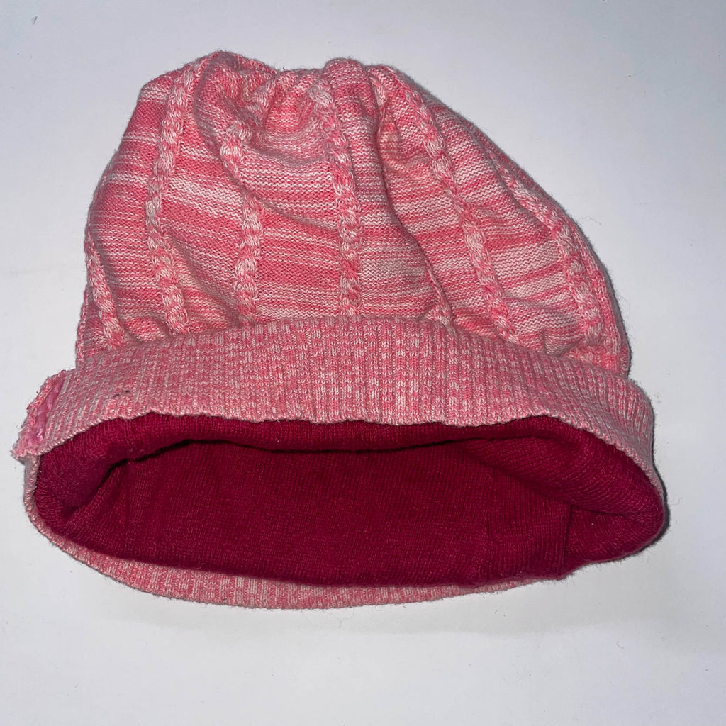 Vintage knitted orange reversible beanie hat