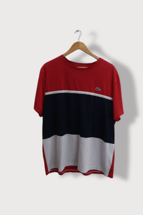 Vintage Lacoste sport mens red colorblock tees XXL