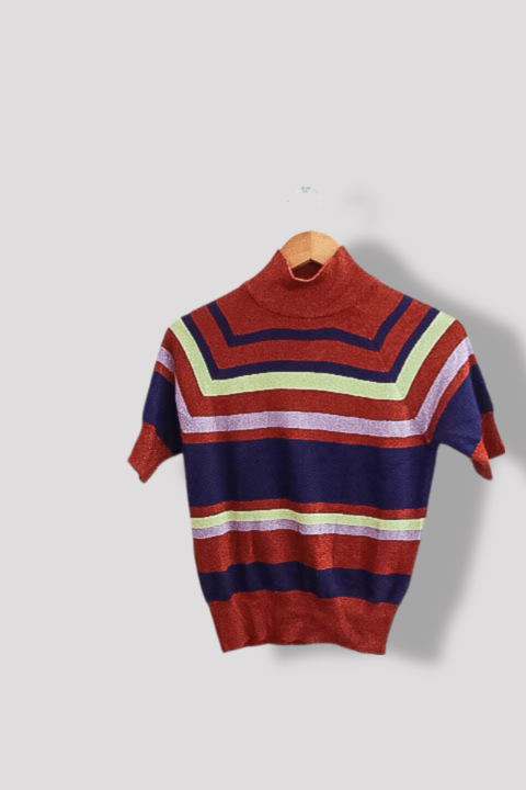 Vintage Zara multi stripped high neck womens knited small sweatshirt