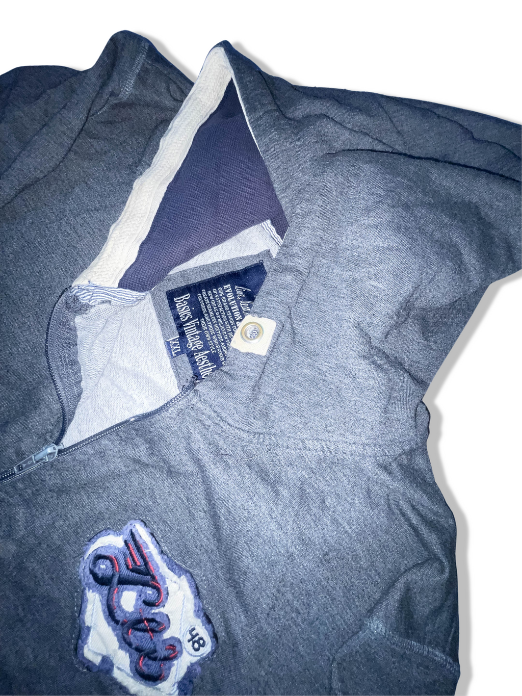 Vintage LTB Big logo full zip up grey hoodie size XXL