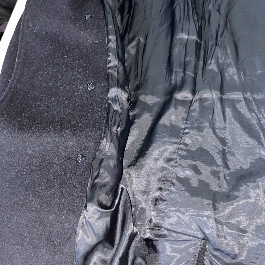 Men's Banana Republic wool double button breasted black trench coat in XL| 3697