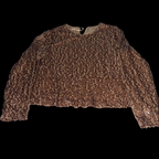 Vintage Womens Brown Studded sequine medium blouse