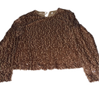 Vintage Womens Brown Studded sequine medium blouse