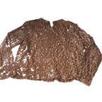 Vintage Womens Brown Studded sequine medium blouse