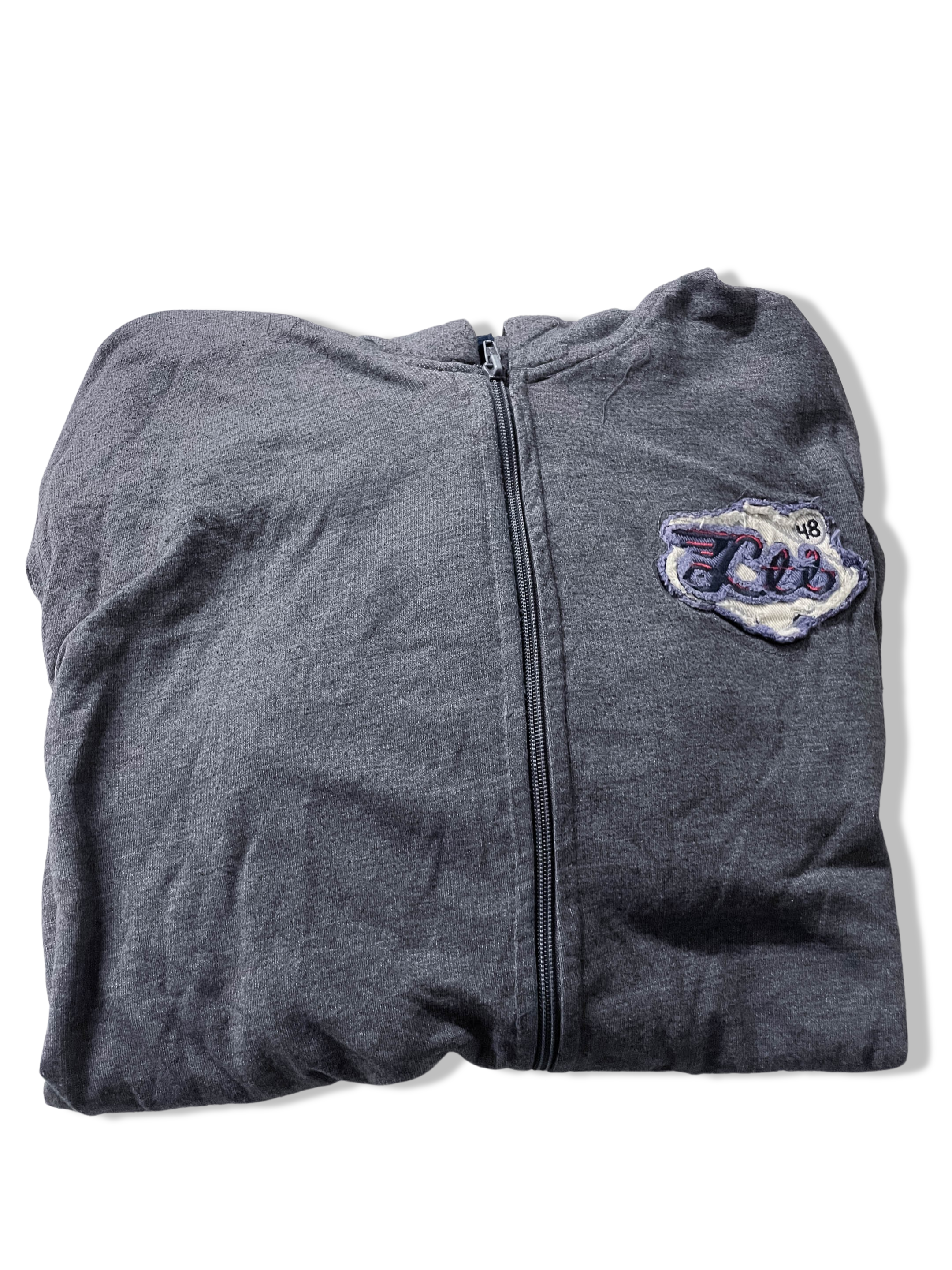 Vintage LTB Big logo full zip up grey hoodie size XXL