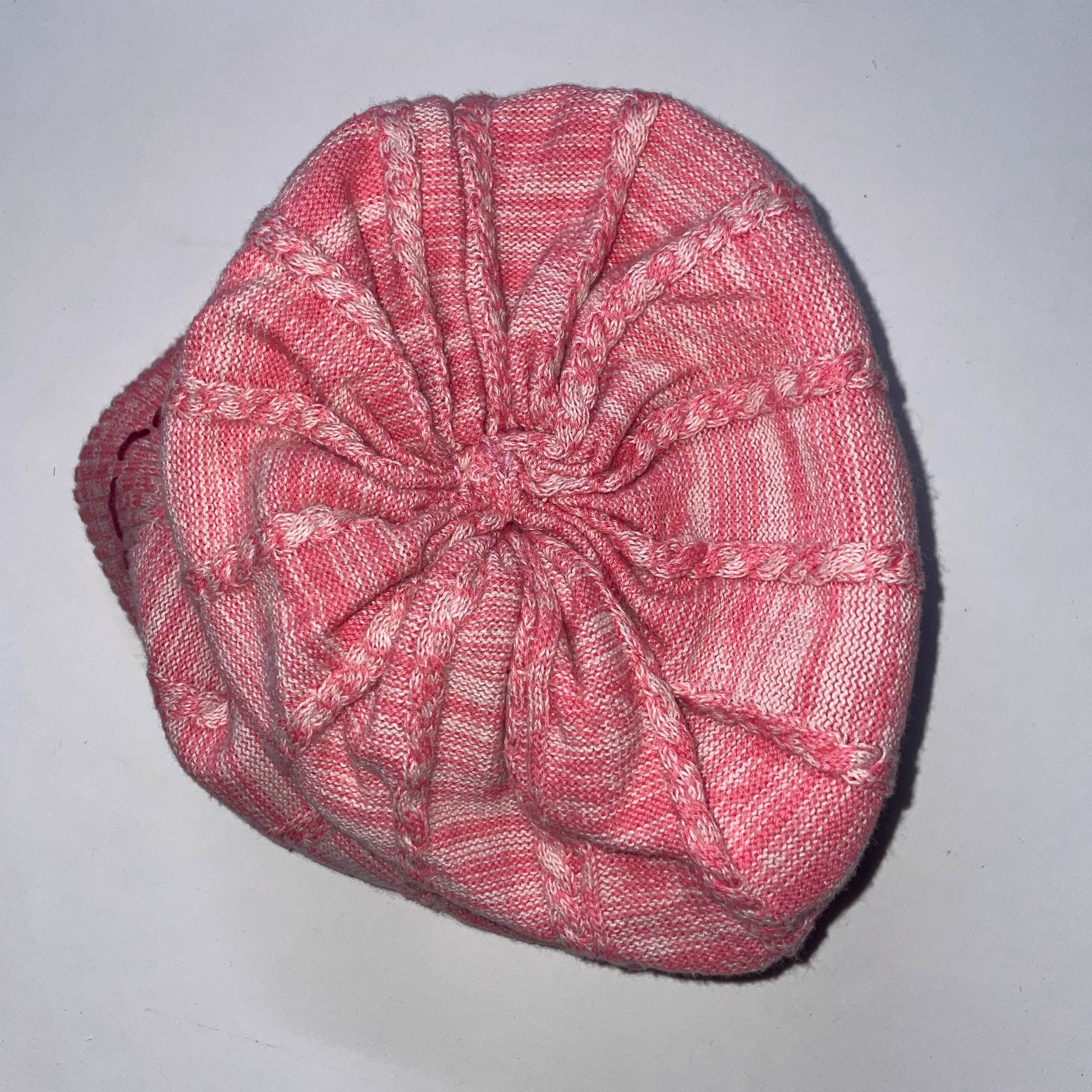 Vintage knitted orange reversible beanie hat