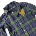 Vintage Women's Ralph Lauren Blue & Green Checkered long sleeve shirt in M| 3698