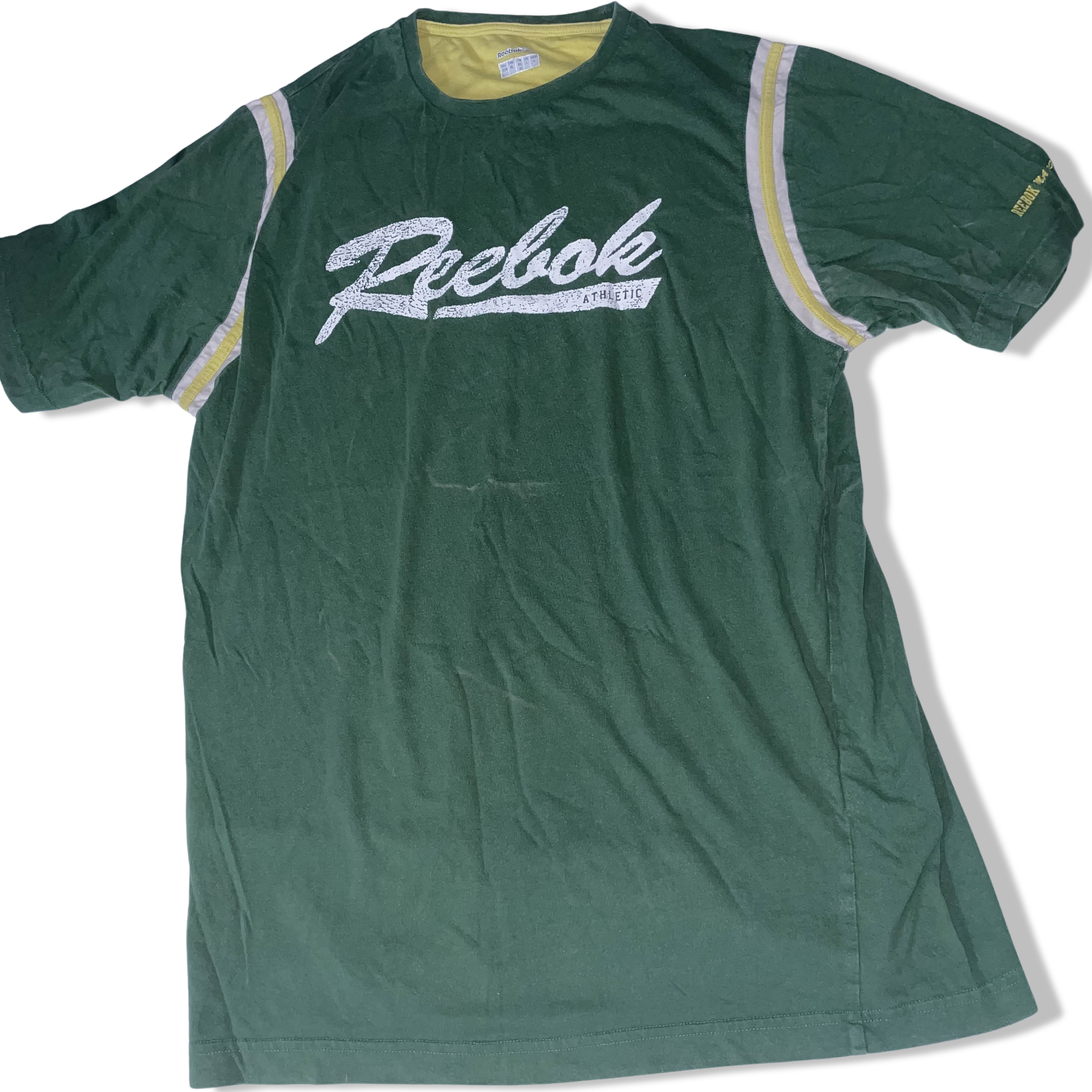 Vintage Reebok Athletic green large cotton short sleve tshirt