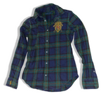 Vintage Women's Ralph Lauren Blue & Green Checkered long sleeve shirt in M| 3698