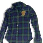Vintage Women's Ralph Lauren Blue & Green Checkered long sleeve shirt in M| 3698