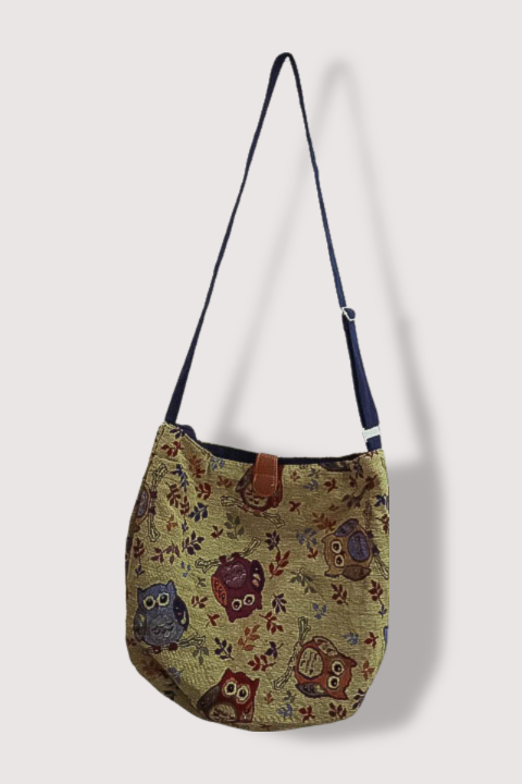 Womens brown cartoon bird graphics shoulder bag