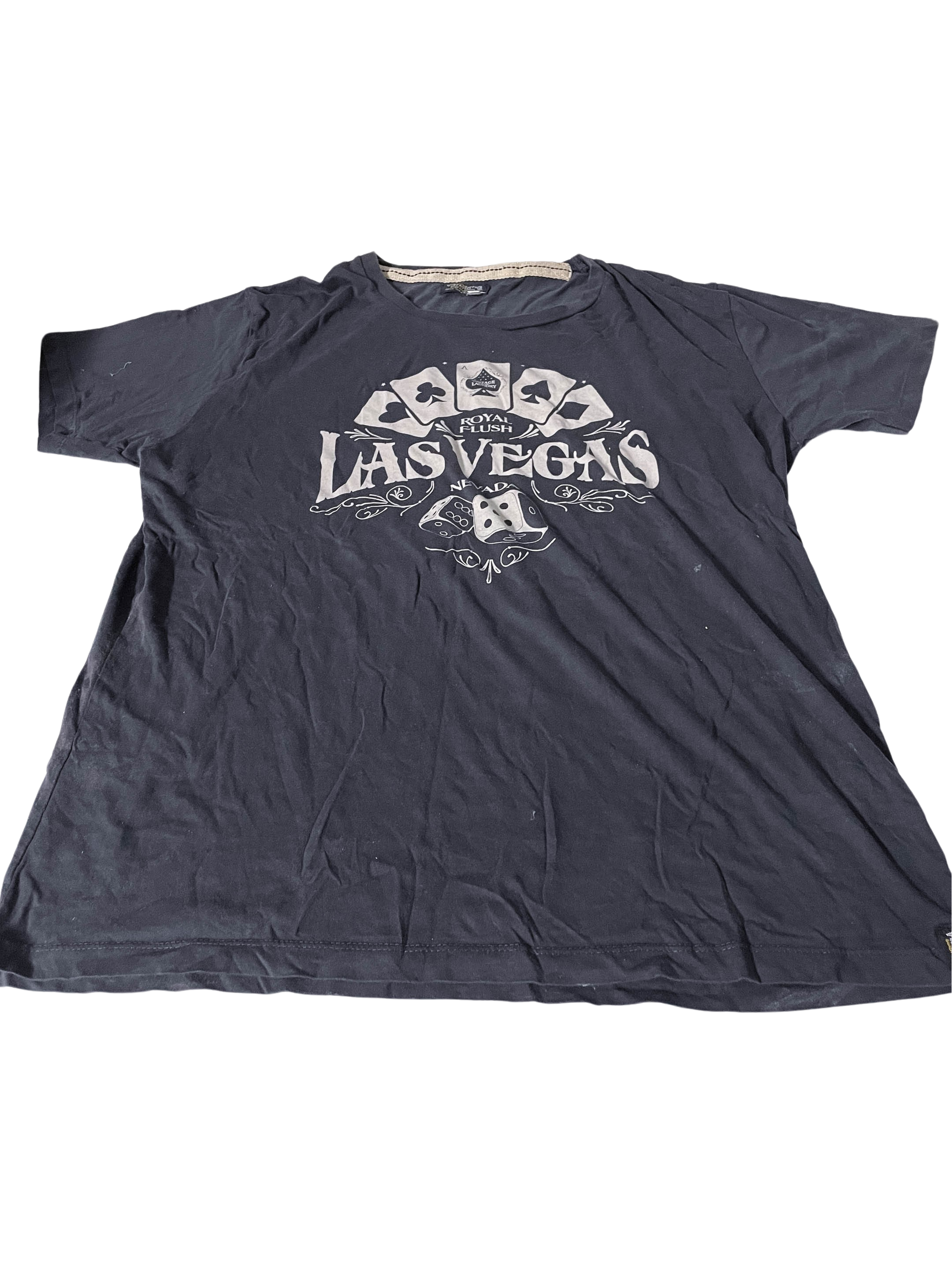 Vintage Las Vegas Nevada Royal Flush graphics black tees XXL