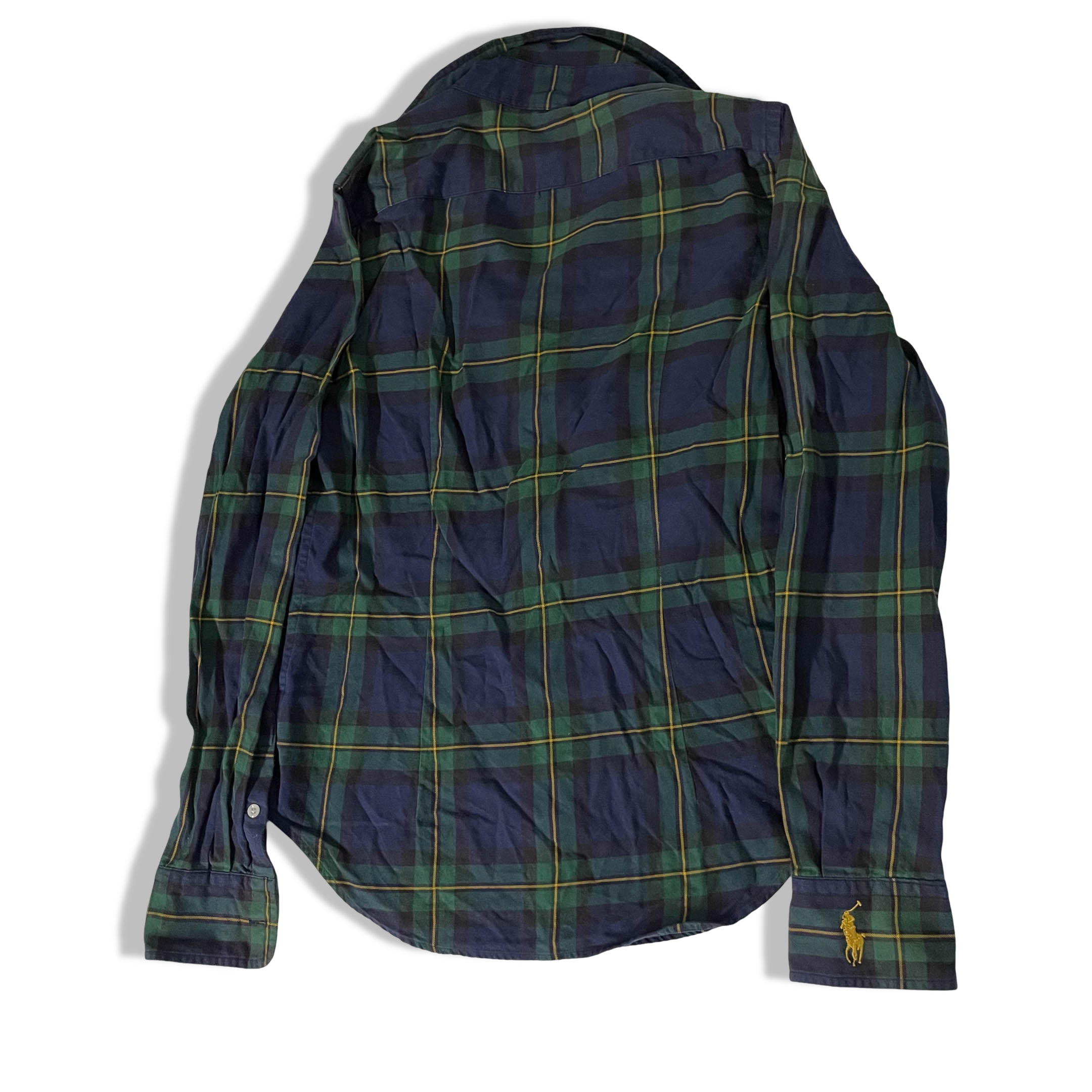 Vintage Women's Ralph Lauren Blue & Green Checkered long sleeve shirt in M| 3698